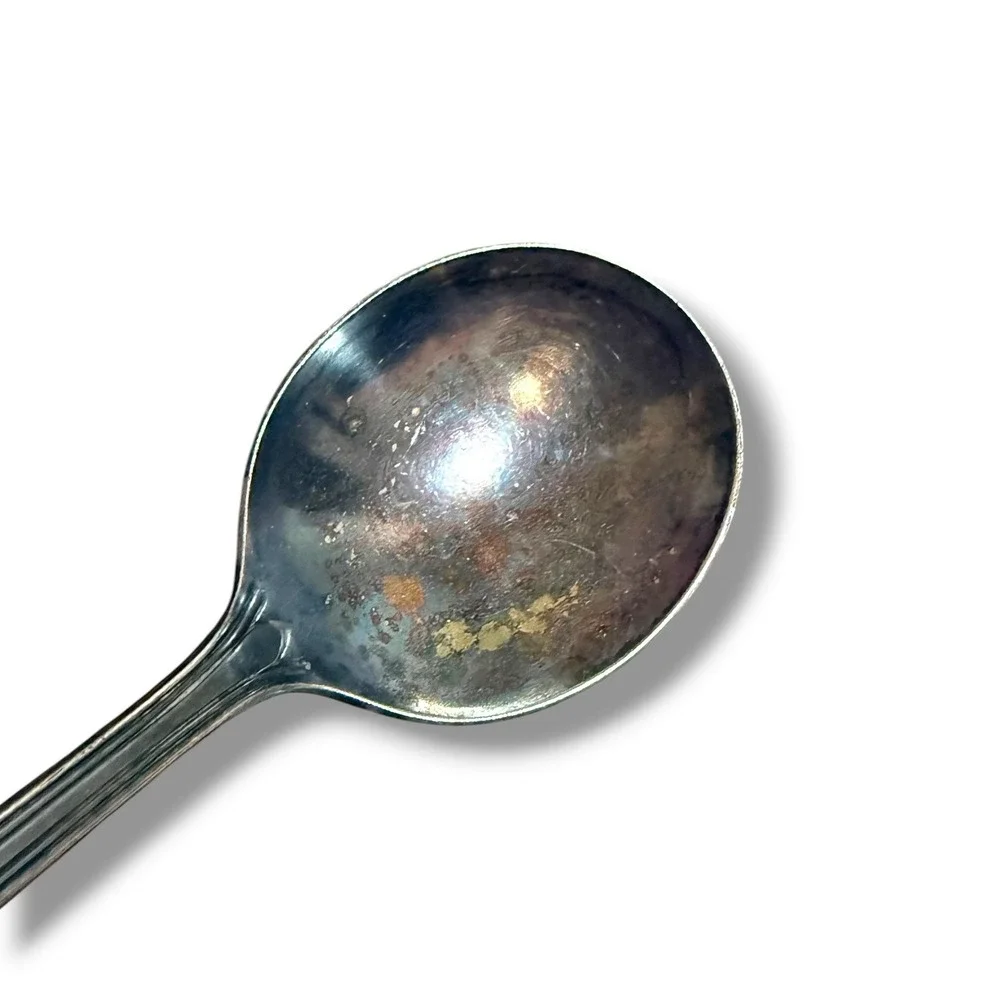 Wm Rogers Mfg Co IS Silverplate Serving Spoon Vintage Floral Art Deco Patina
